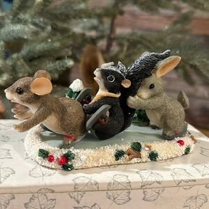 Fitz & Floyd Charming Tails “Skating Party” Original Box Item: 87/103 Christmas
